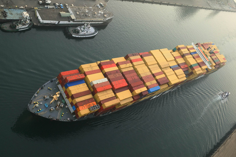 A Cargo ship carrying shipping containers